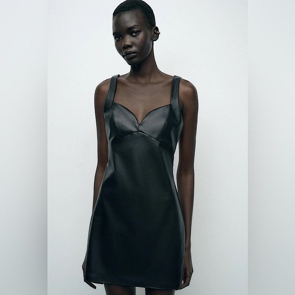 Zara Dresses & Skirts - Zara
FAUX LEATHER MINI DRESS S